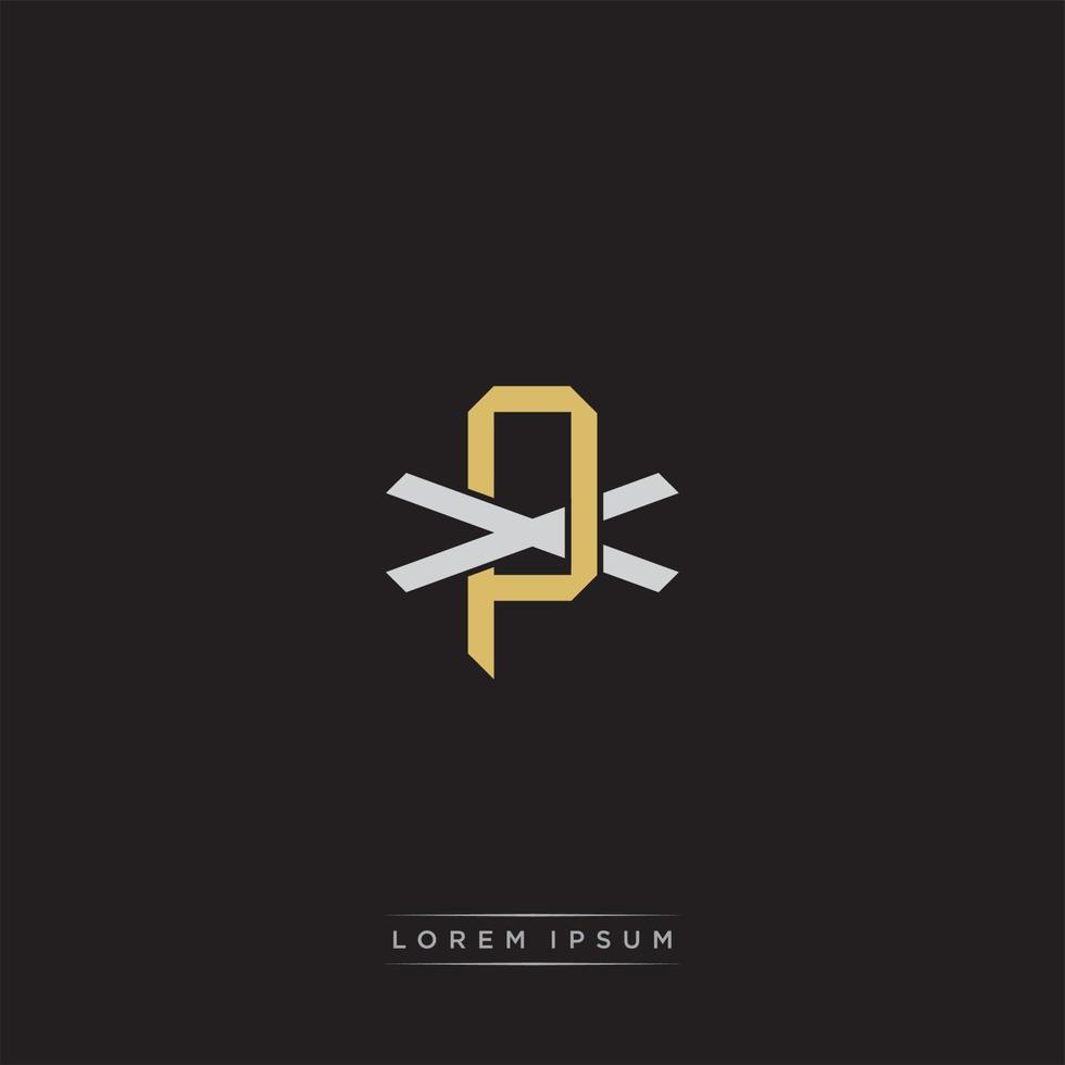 Initial letter overlapping interlock logo monogram line art style vector