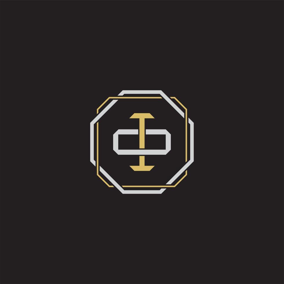 IO Initial letter overlapping interlock logo monogram line art style vector