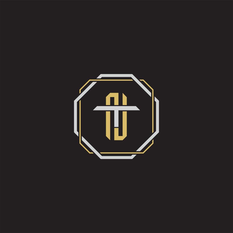 Initial letter overlapping interlock logo monogram line art style vector