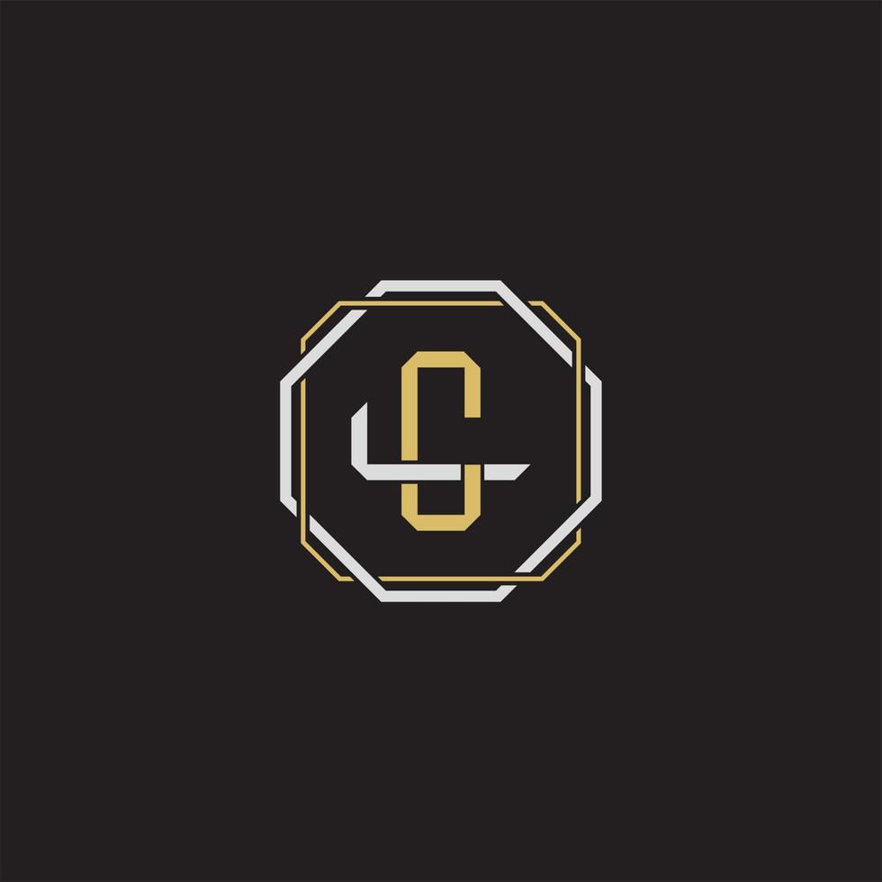 CL Initial letter overlapping interlock logo monogram line art style vector