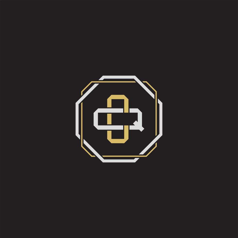 CQ Initial letter overlapping interlock logo monogram line art style vector