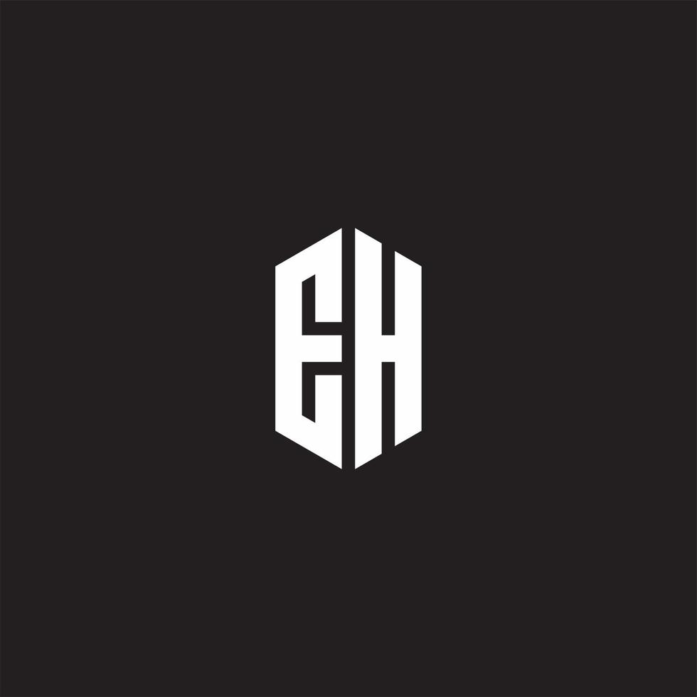 EH Logo monogram with hexagon shape style design template vector