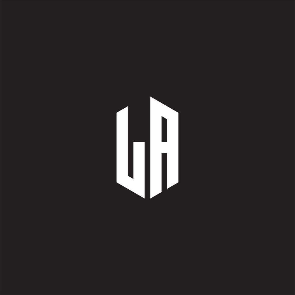 LA Logo monogram with hexagon shape style design template vector