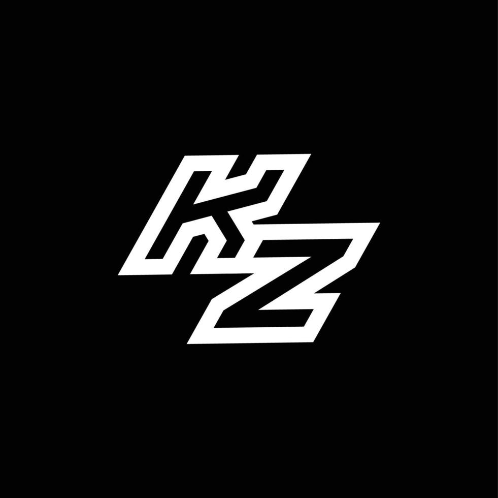 kz logo monograma con arriba a abajo estilo negativo espacio diseño modelo vector