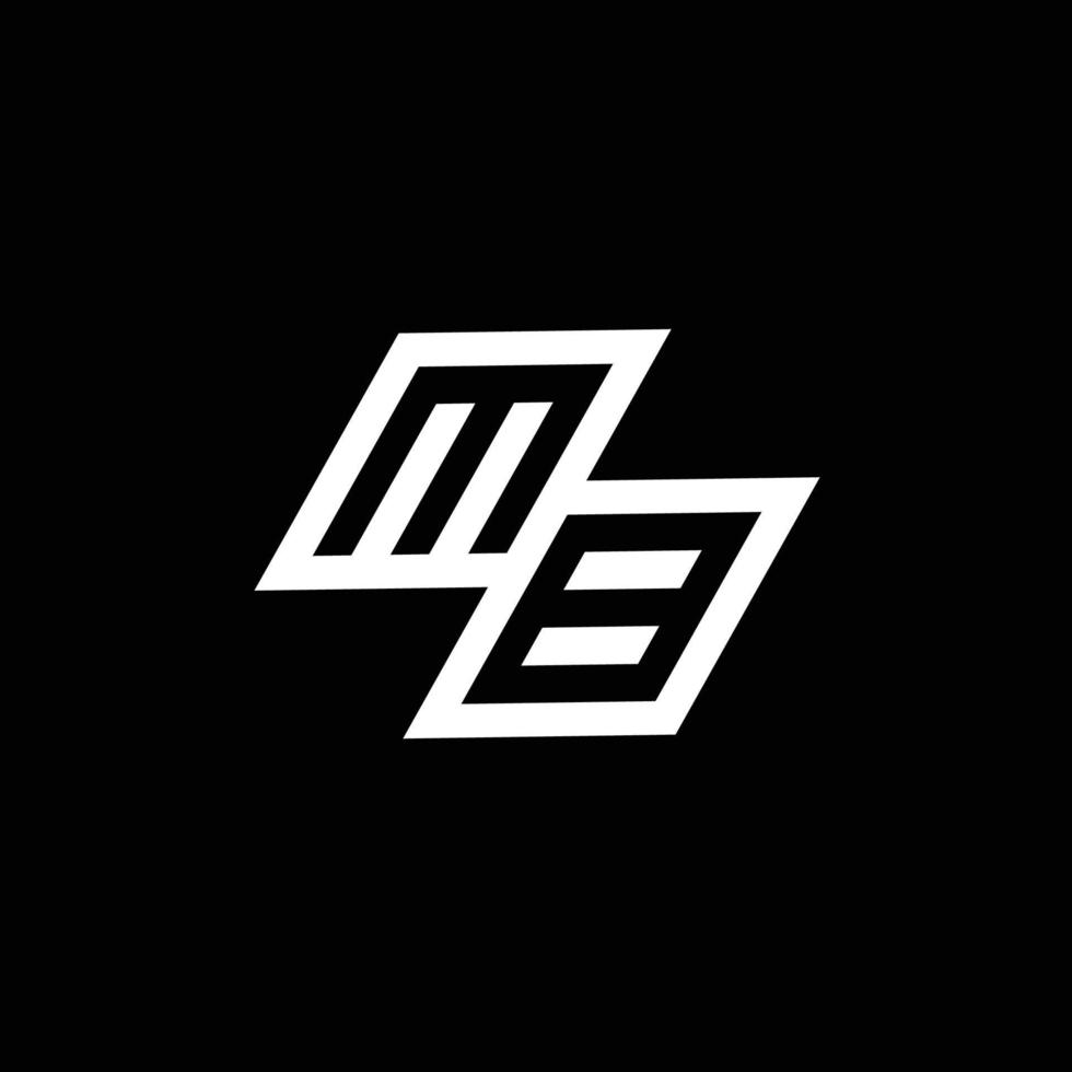 MB logo monogram with up to down style negative space design template vector