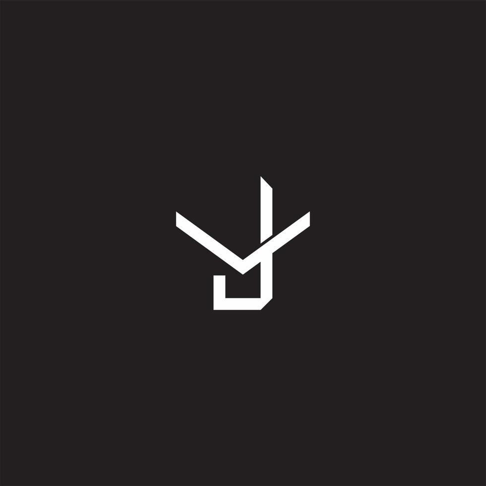 JV Initial letter overlapping interlock logo monogram line art style vector