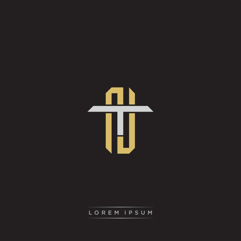 Initial letter overlapping interlock logo monogram line art style vector