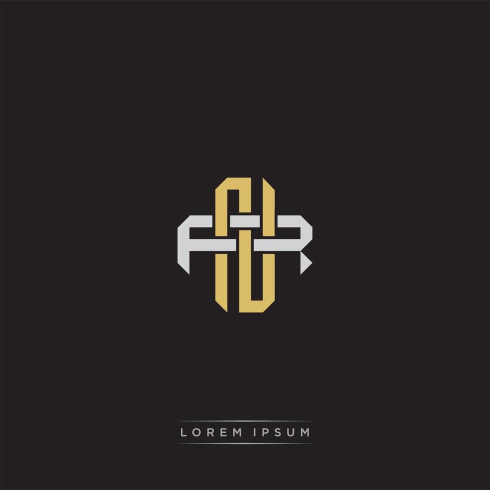 Initial letter overlapping interlock logo monogram line art style vector