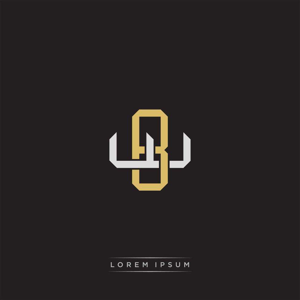BW Initial letter overlapping interlock logo monogram line art style vector
