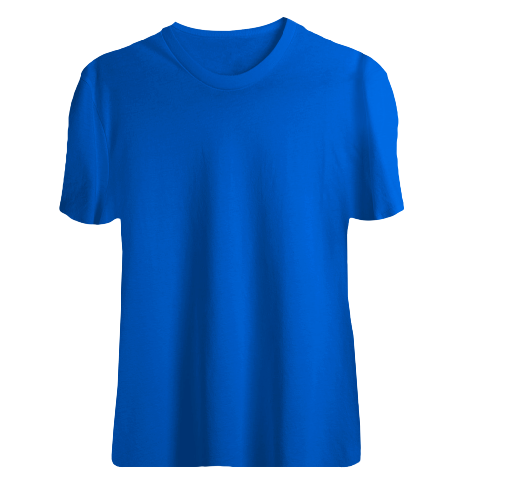 blue transparent t shirt for mockup png