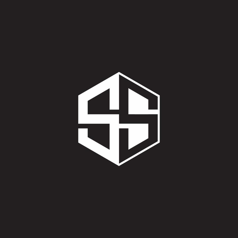 ss logo monograma hexágono con negro antecedentes negativo espacio estilo vector