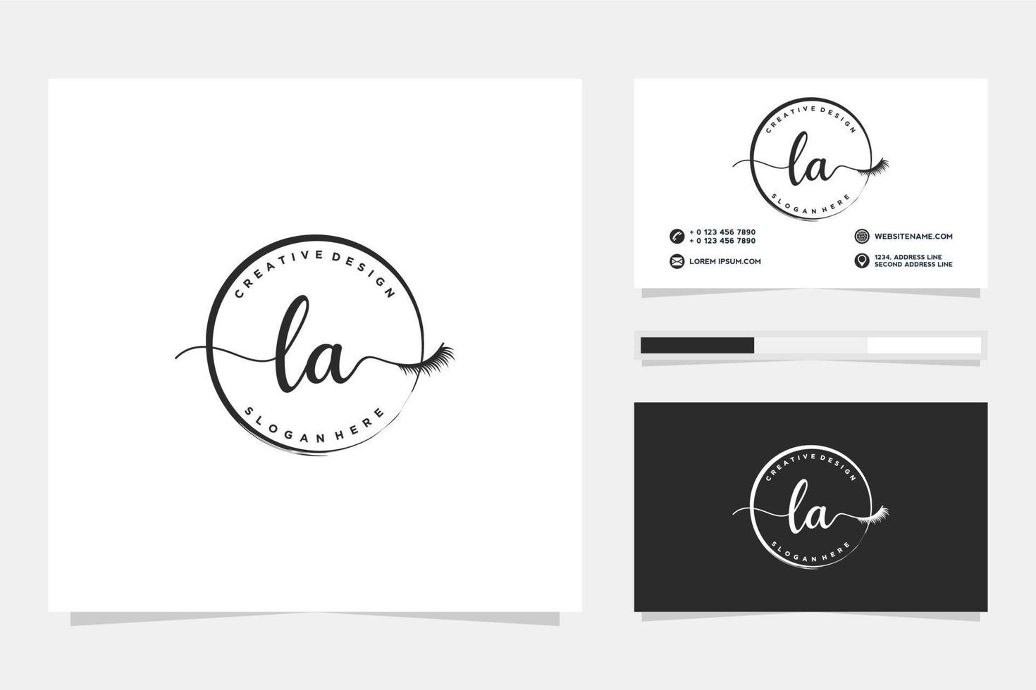 Initial LA Feminine logo collections and business card templat Premium Vector