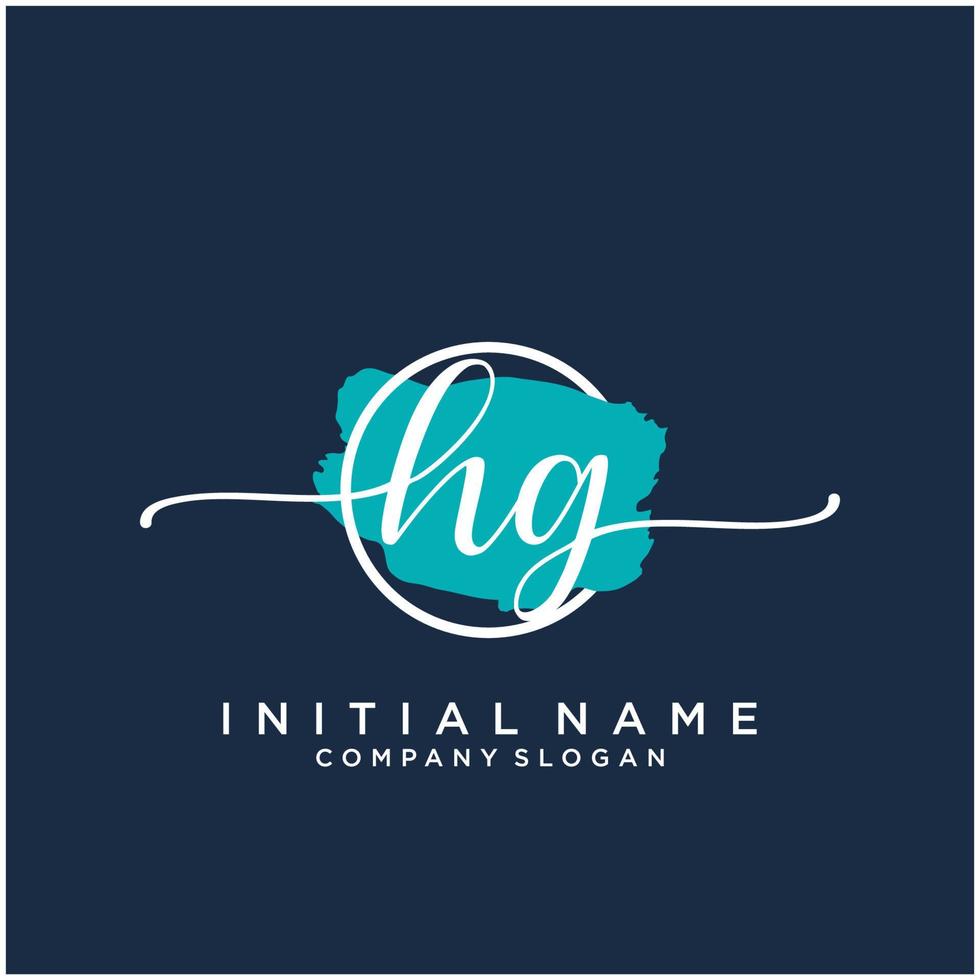 Initial HG feminine logo collections template. handwriting logo of initial signature, wedding, fashion, jewerly, boutique, floral and botanical with creative template for any company or business. vector