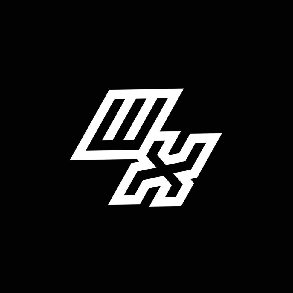 wx logo monograma con arriba a abajo estilo negativo espacio diseño modelo vector