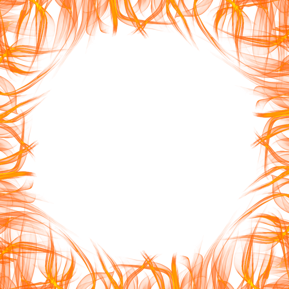 realistic transparent fire frame png