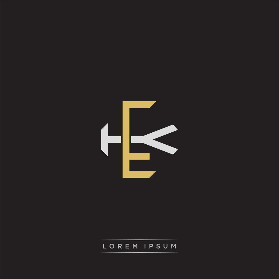 EK Initial letter overlapping interlock logo monogram line art style vector