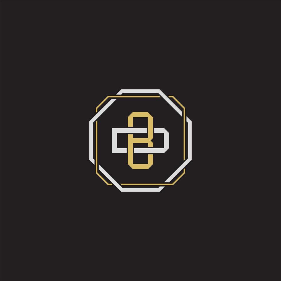 BD Initial letter overlapping interlock logo monogram line art style vector