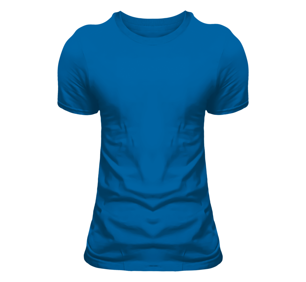 blue transparent t shirt for mockup png