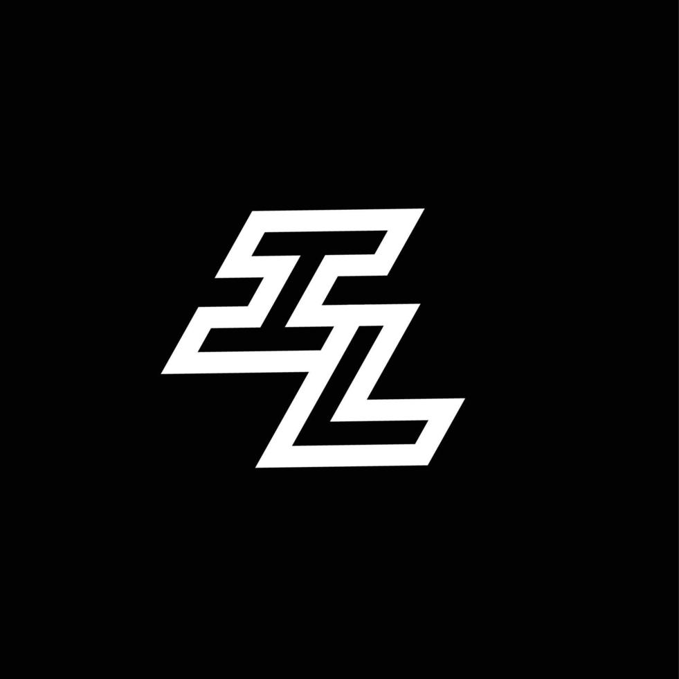 IL logo monogram with up to down style negative space design template vector