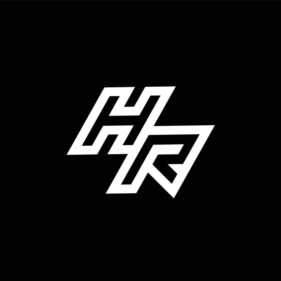HR logo monogram with up to down style negative space design template vector
