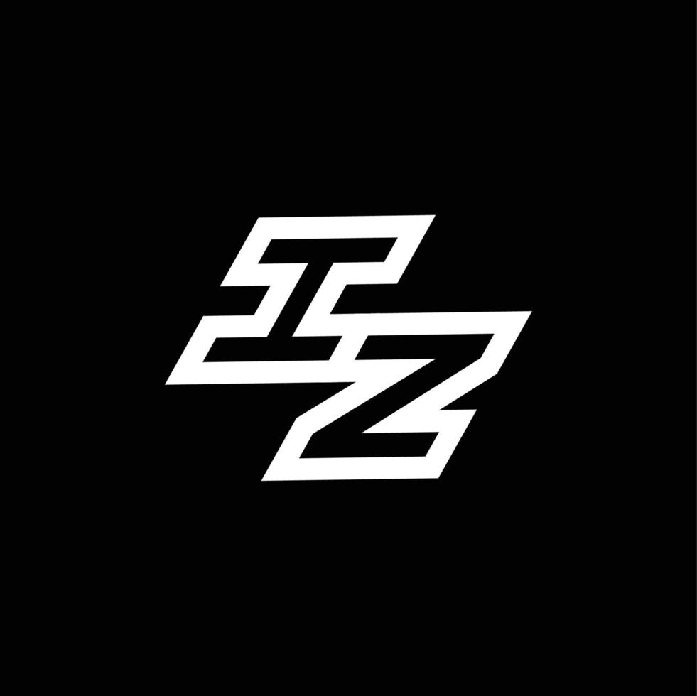 iz logo monograma con arriba a abajo estilo negativo espacio diseño modelo vector