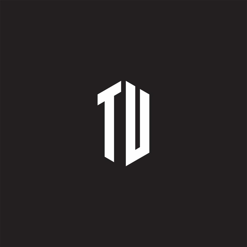 TU Logo monogram with hexagon shape style design template vector