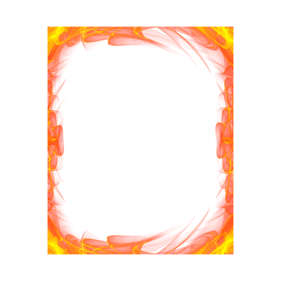 realista transparente fuego marco png