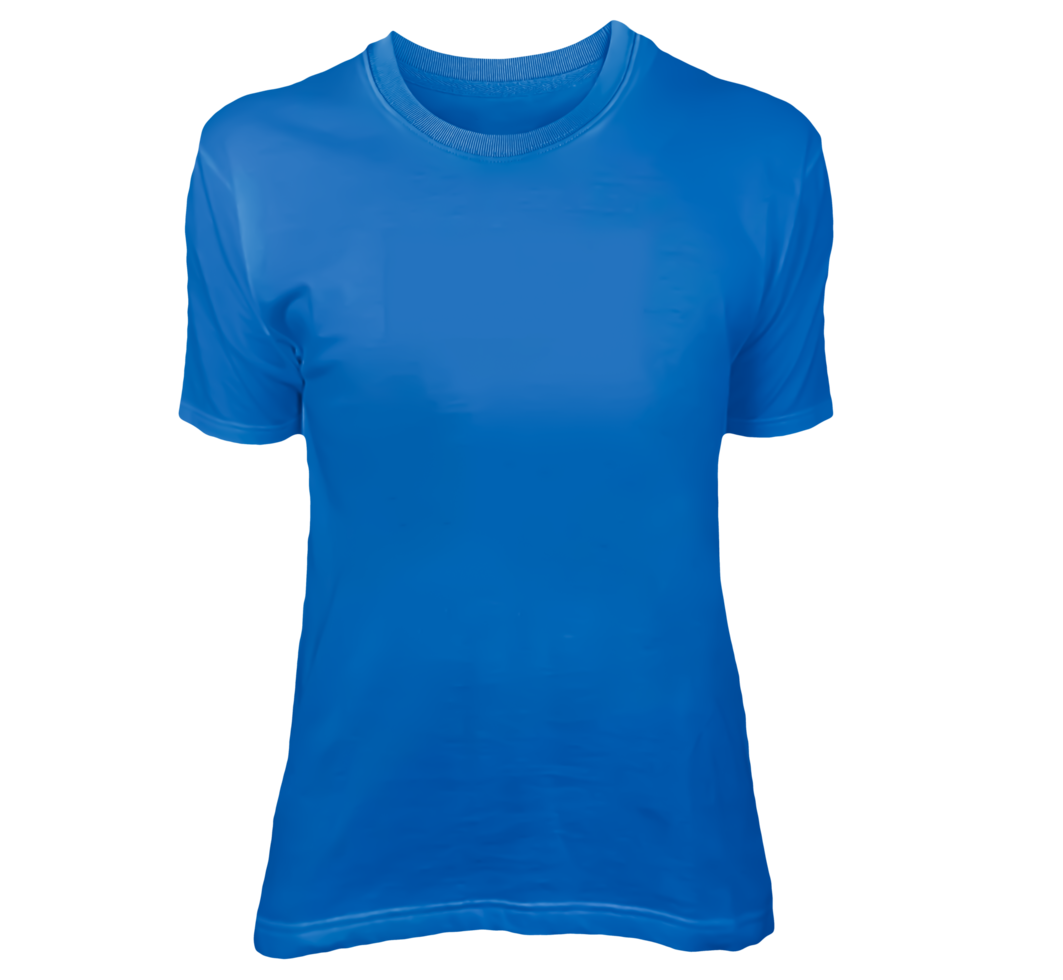 blue transparent t shirt for mockup png