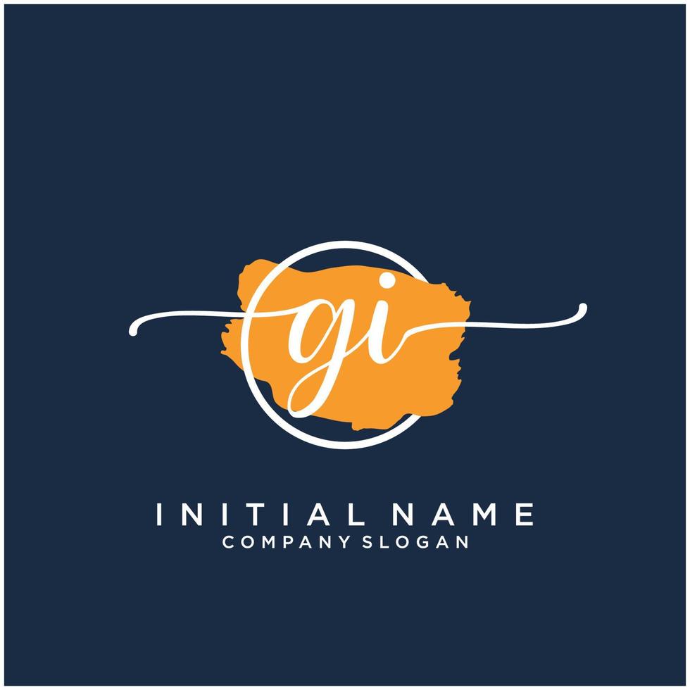 Initial GI feminine logo collections template. handwriting logo of initial signature, wedding, fashion, jewerly, boutique, floral and botanical with creative template for any company or business. vector