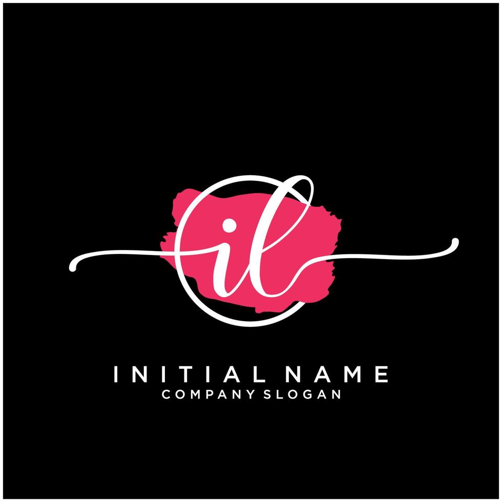 Initial IL feminine logo collections template. handwriting logo of initial signature, wedding, fashion, jewerly, boutique, floral and botanical with creative template for any company or business. vector