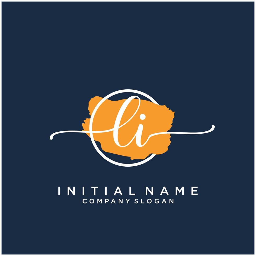 Initial LI feminine logo collections template. handwriting logo of initial signature, wedding, fashion, jewerly, boutique, floral and botanical with creative template for any company or business. vector