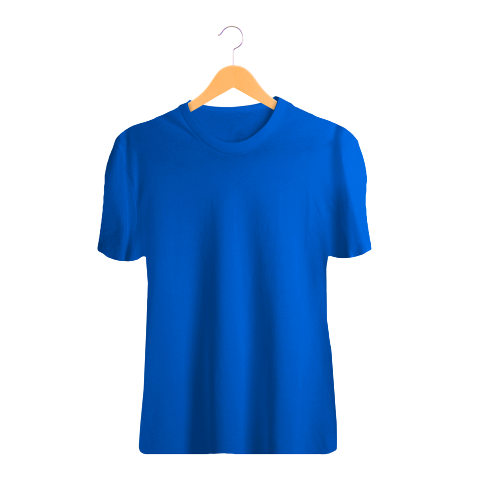 blue transparent t shirt for mockup png