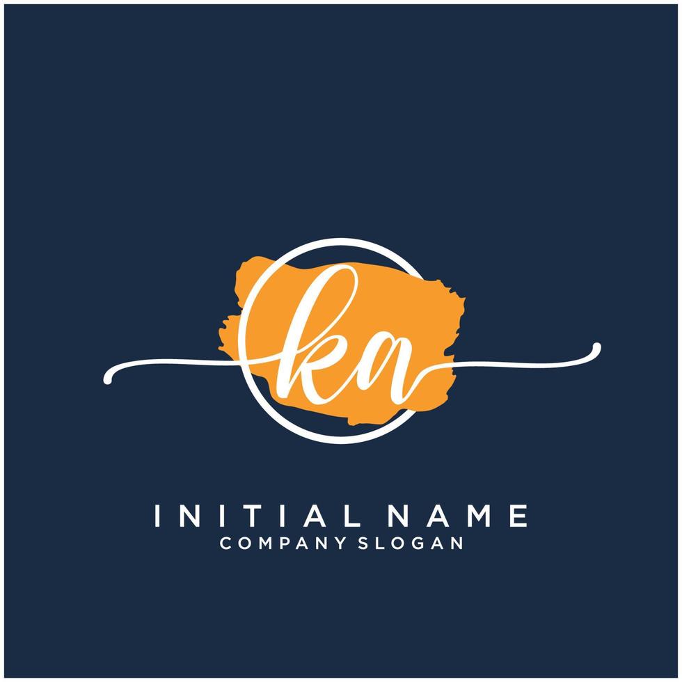 inicial ka femenino logo colecciones modelo. escritura logo de inicial firma, boda, moda, joyería, boutique, floral y botánico con creativo modelo para ninguna empresa o negocio. vector