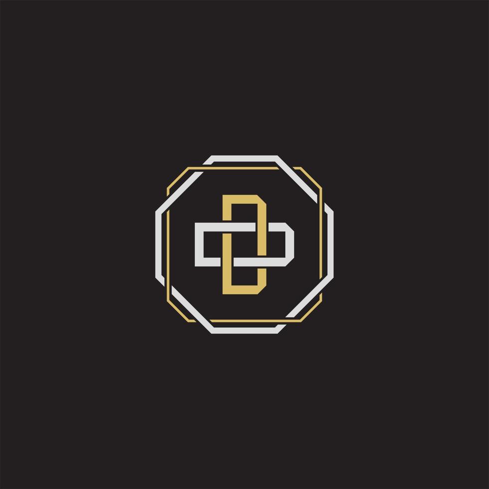 DD Initial letter overlapping interlock logo monogram line art style vector