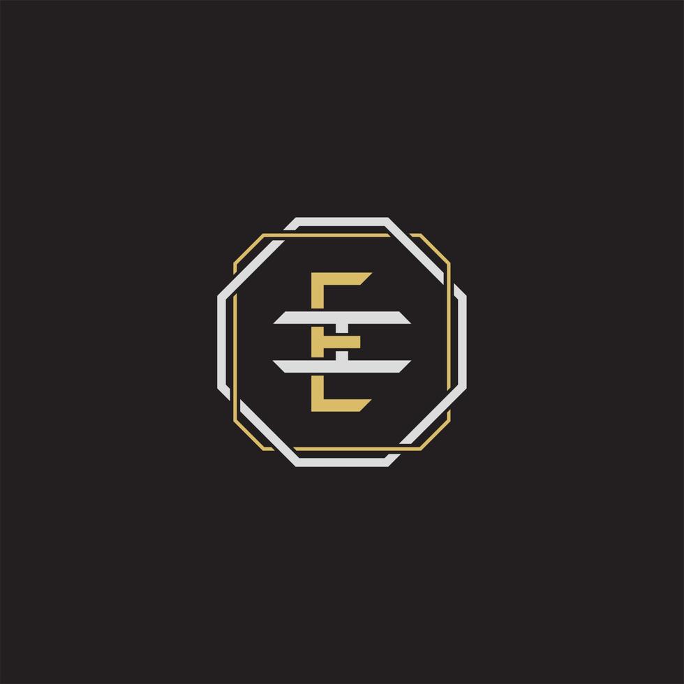 EI Initial letter overlapping interlock logo monogram line art style vector