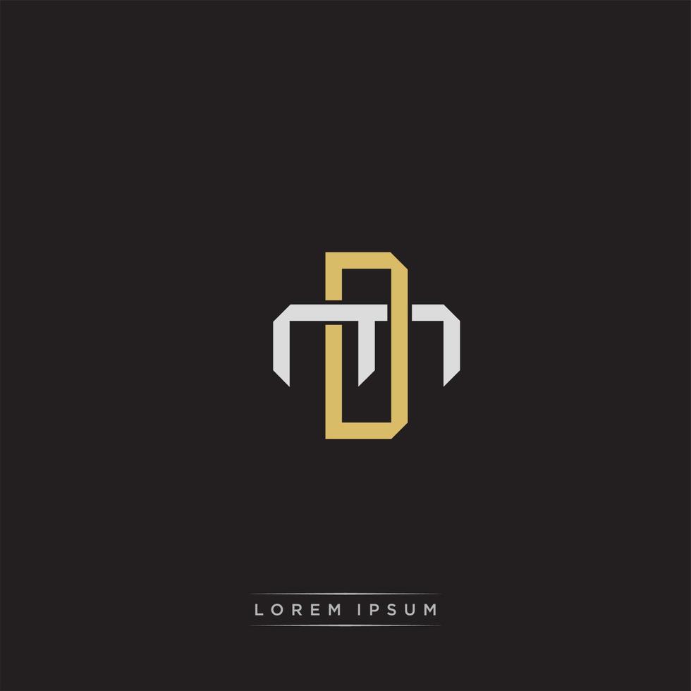 DM Initial letter overlapping interlock logo monogram line art style vector