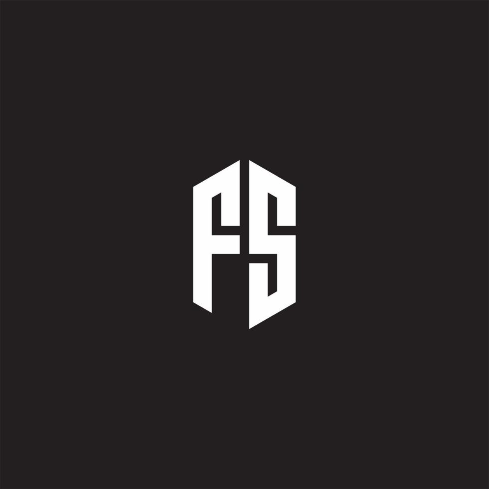 FS Logo monogram with hexagon shape style design template vector