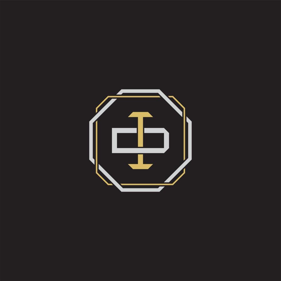 ID Initial letter overlapping interlock logo monogram line art style vector