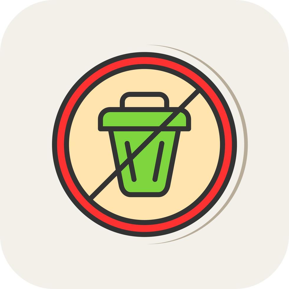 diseño de icono de vector de no tirar basura