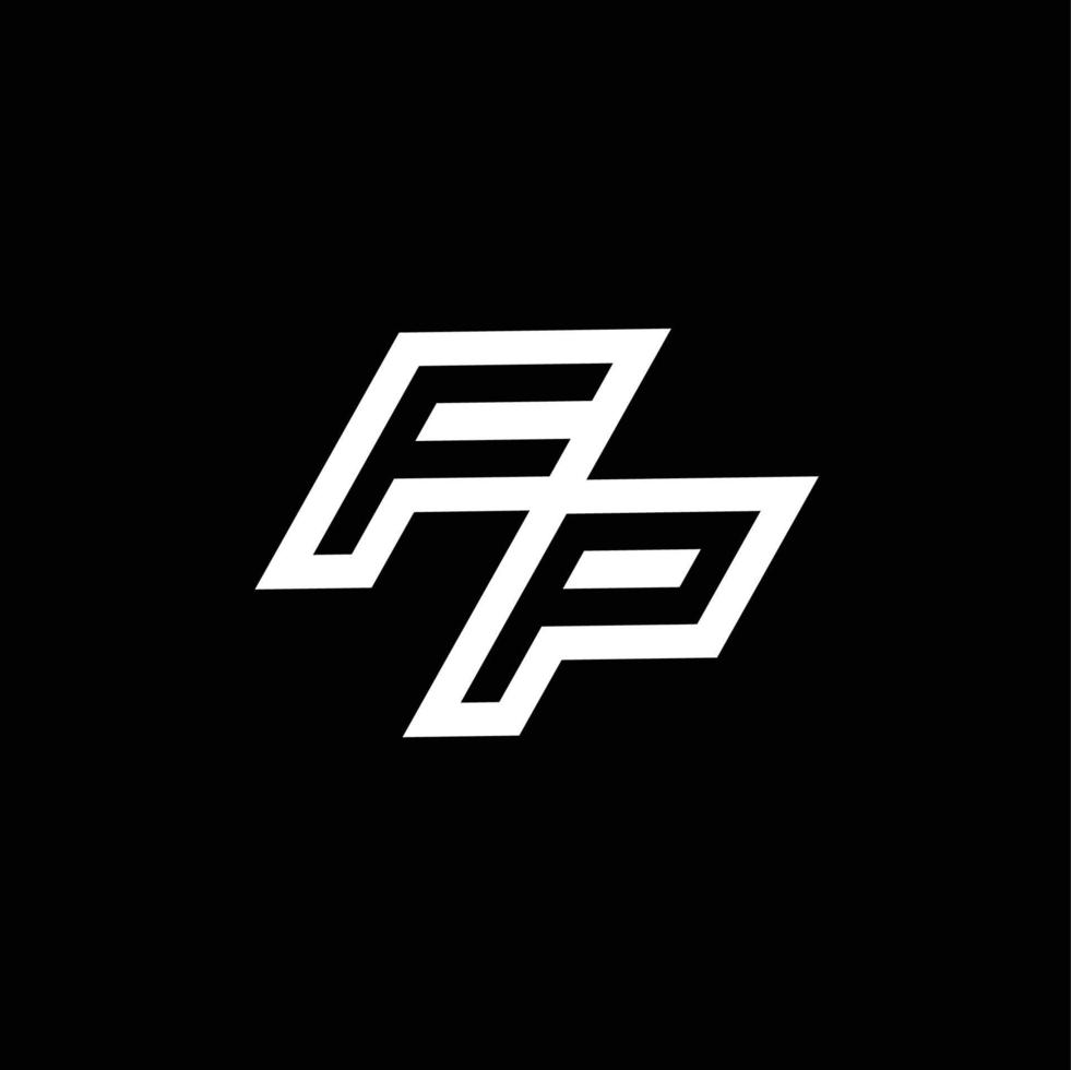 fp logo monograma con arriba a abajo estilo negativo espacio diseño modelo vector