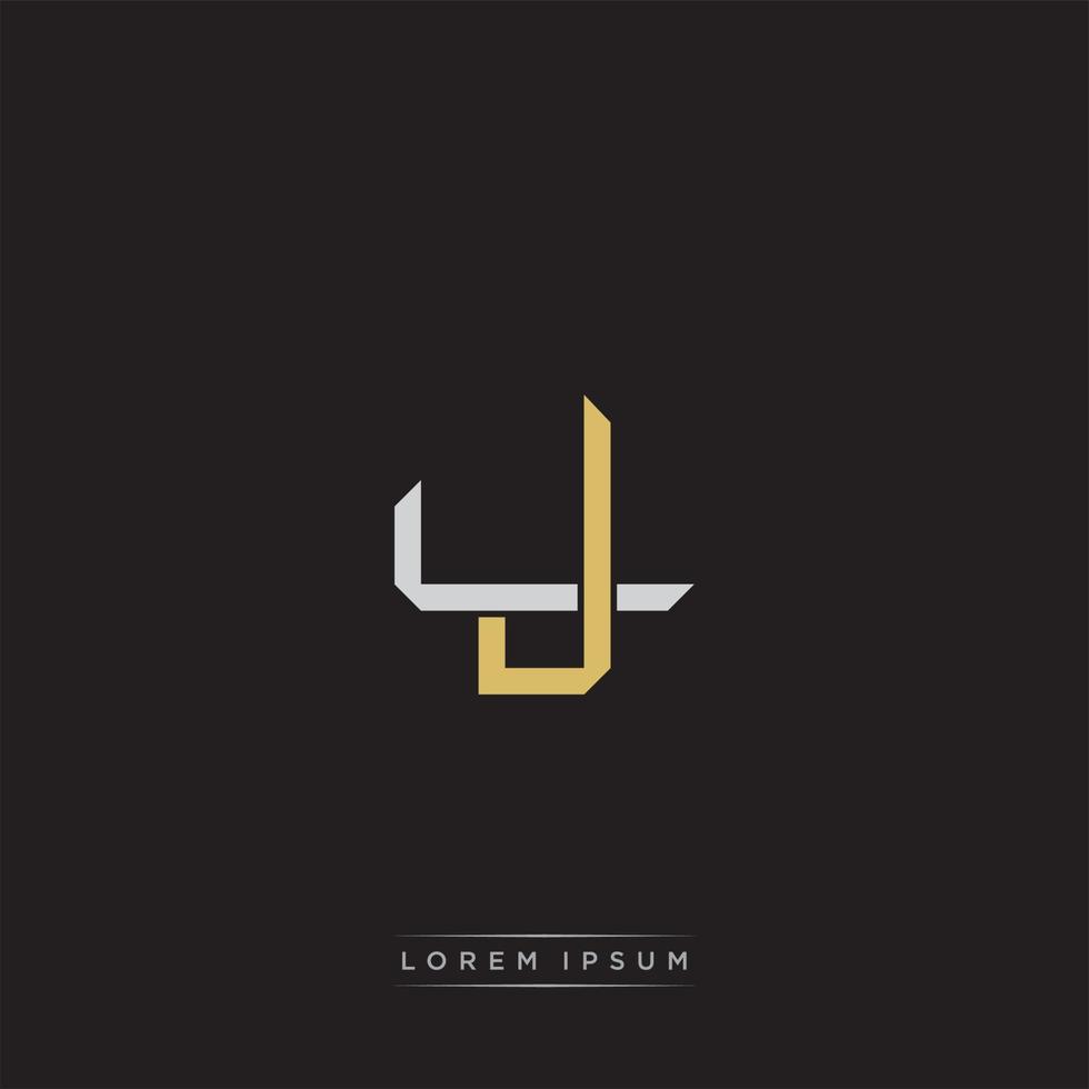 JL Initial letter overlapping interlock logo monogram line art style vector