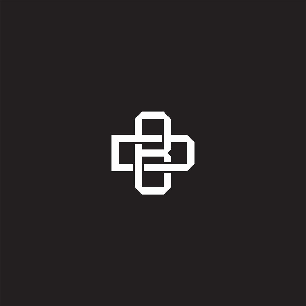 BD Initial letter overlapping interlock logo monogram line art style vector