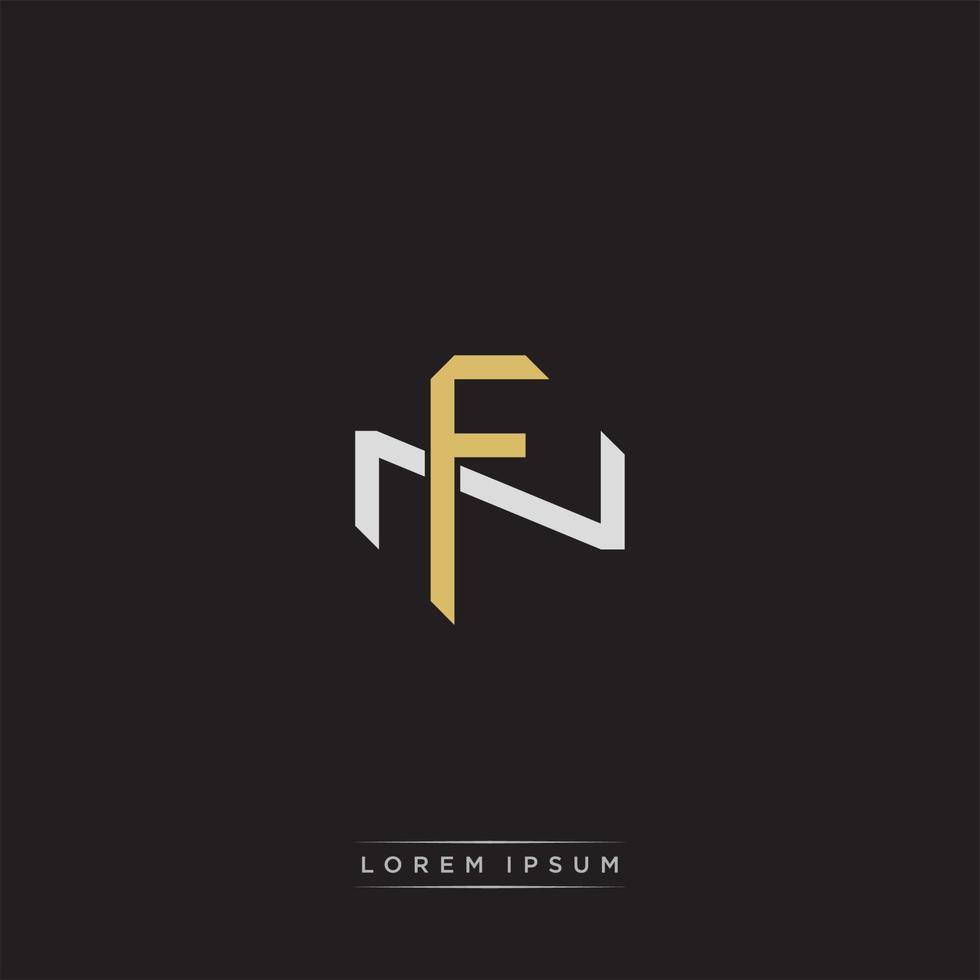FN Initial letter overlapping interlock logo monogram line art style vector