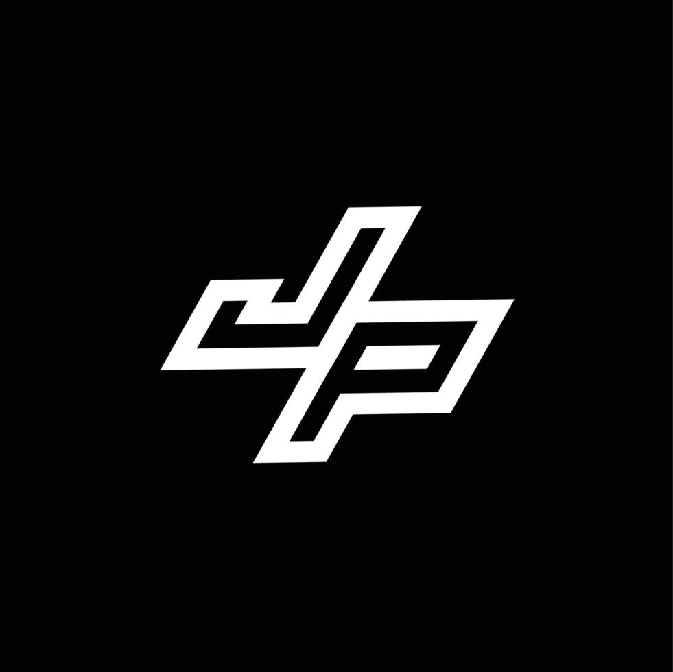 jp logo monograma con arriba a abajo estilo negativo espacio diseño modelo vector