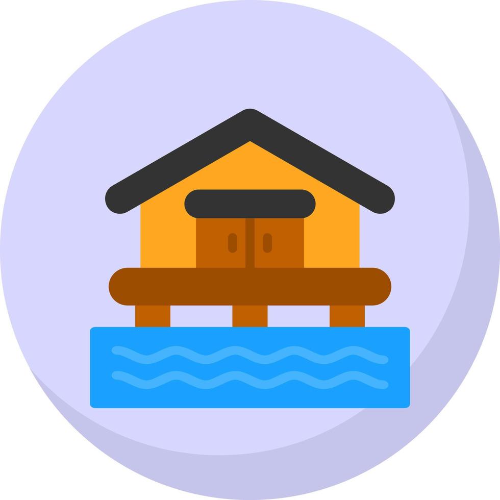 Beach House Vector Icon Design