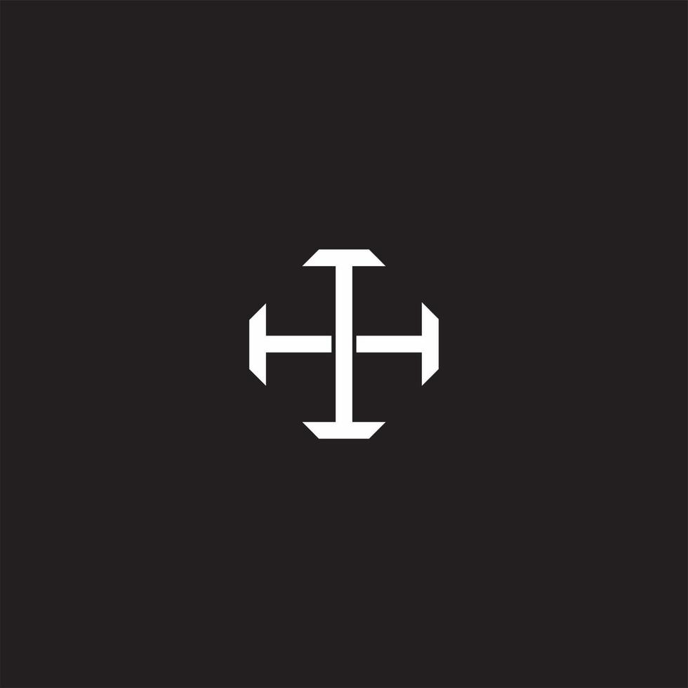 IH Initial letter overlapping interlock logo monogram line art style vector