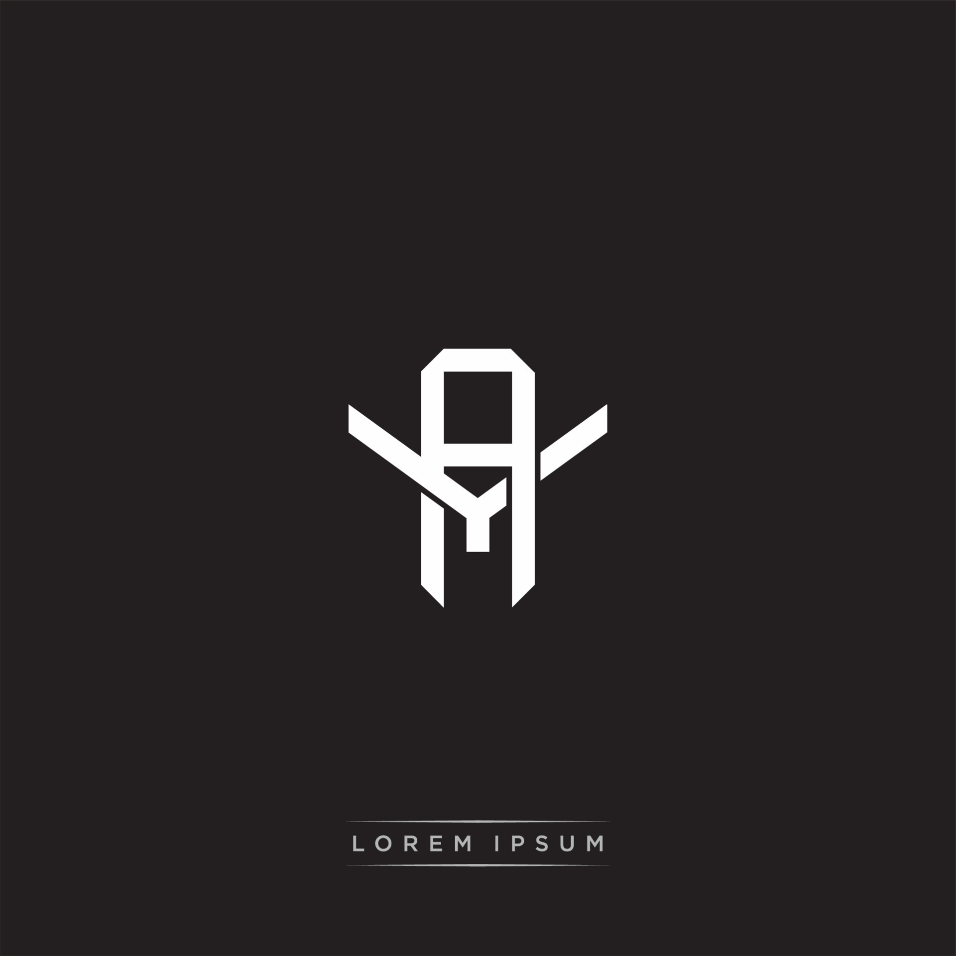 AY Initial letter overlapping interlock logo monogram line art style