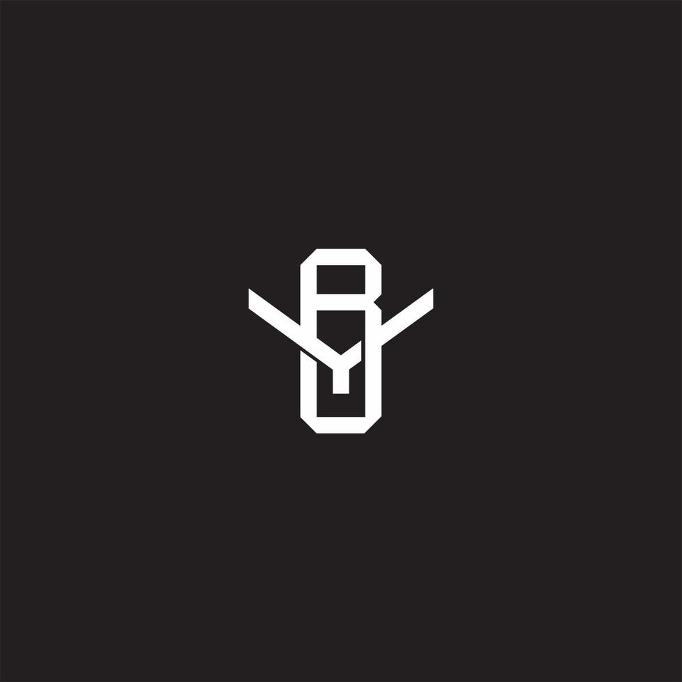 BY Initial letter overlapping interlock logo monogram line art style vector
