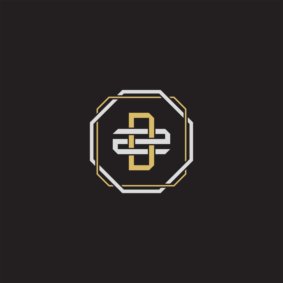 DZ Initial letter overlapping interlock logo monogram line art style vector