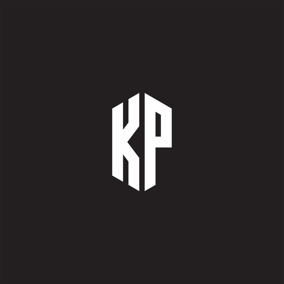 KP Logo monogram with hexagon shape style design template vector